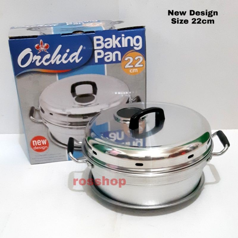 Baking Pan Orchid 22 cm/Panci Pemanggang Kue Bolu/ Panci Cetakan Kue Bolu