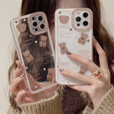 IPHONE Sahabat Lucu Soft TPU Case Kompatibel Untuk Iphone6 6s 7 8 Plus 11 Pro Max 7Plus 8Plus XR X XS Max 12 13 Pro Max 14 Pro Max Beruang Lucu Kelinci Soft Case