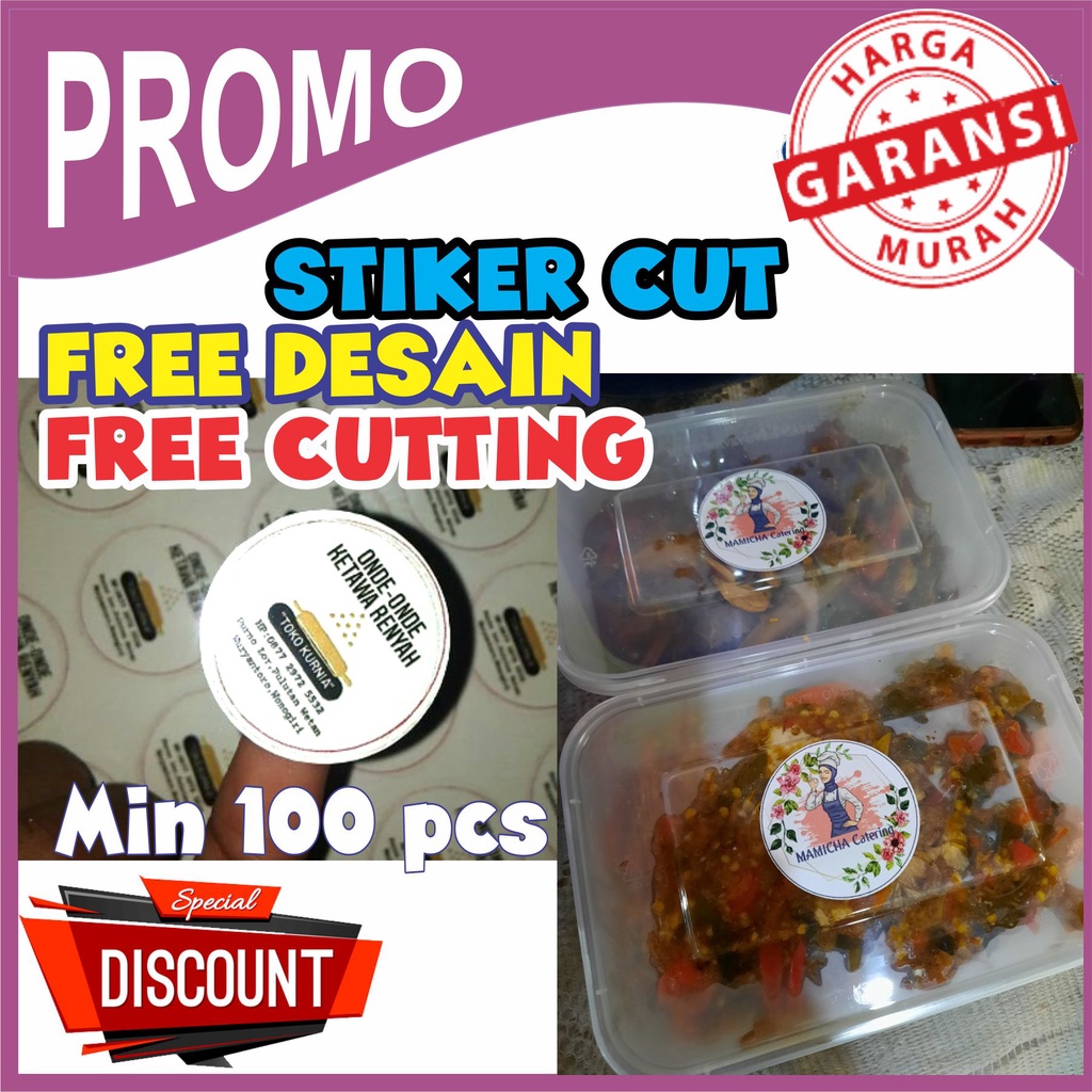 

PROMO !!! Label Box Stiker Kemasan Toko Olshop Kue Free DESAIN & Cutting (Min 100 pcs)