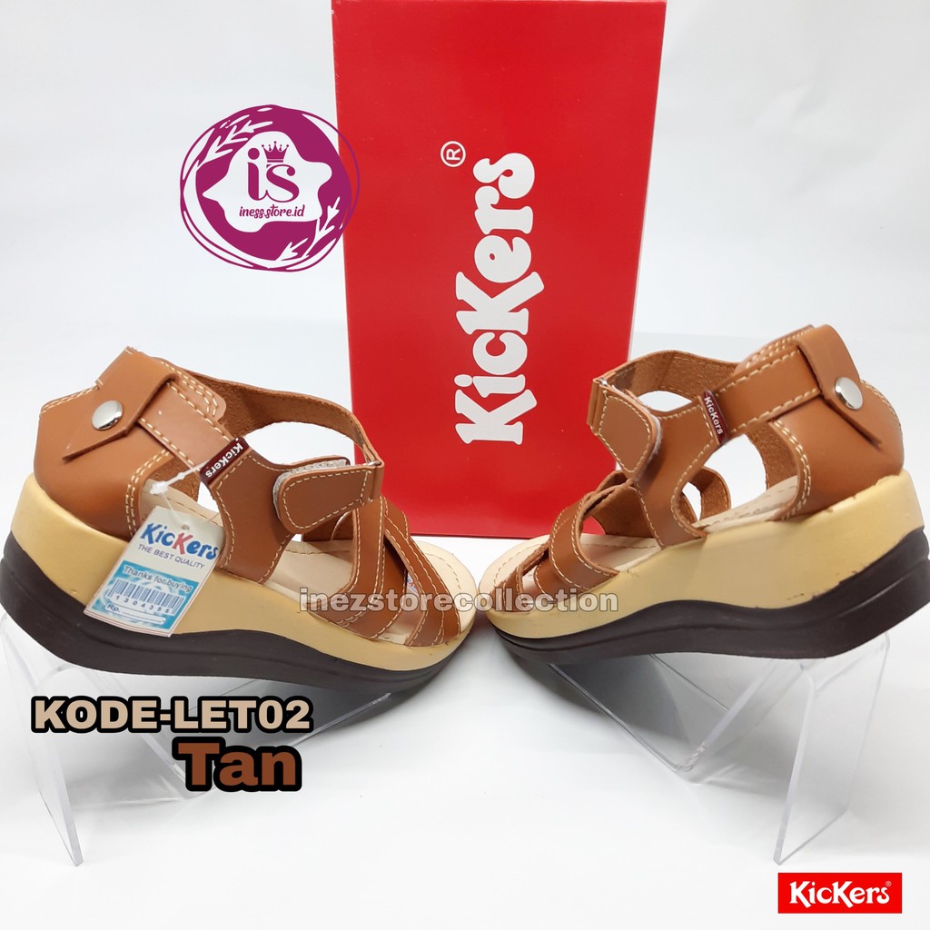 SANDAL WEDGES WANITA KICKERS TERBARU KODE LET 02 MURAH HARGA GROSIR