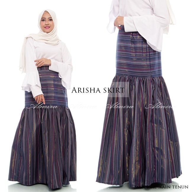 Rok Panjang Wanita Motif Maxi  Muslimah Cantik Arisha Long Skirt Kain Tenun Griyaraditya Almira