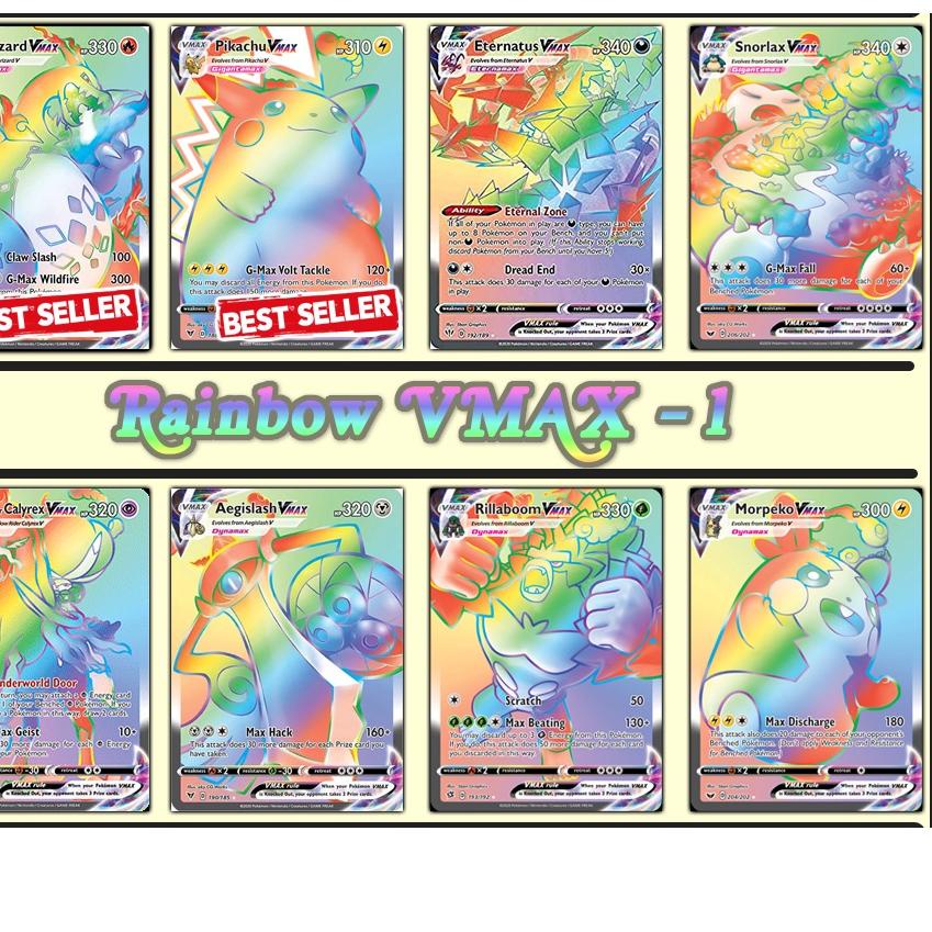 [Ready ー➽]KARTU POKEMON TCG RAINBOW VMAX HOLOGRAM ENGLISH VERSION 1