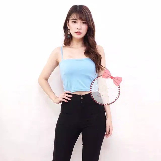 TBI Crop Top NH Tank Top Spage Wanita Murah Street Wear Baju Sexy Twice