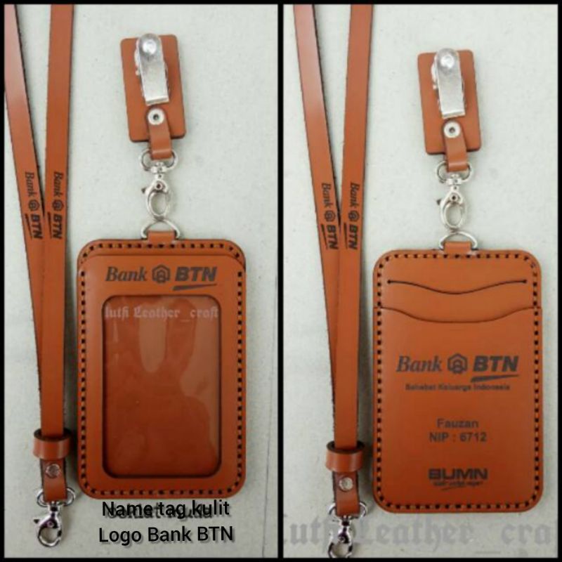 

Gantungan id card kulit asli || ID Card Bank BTN || Free Custom