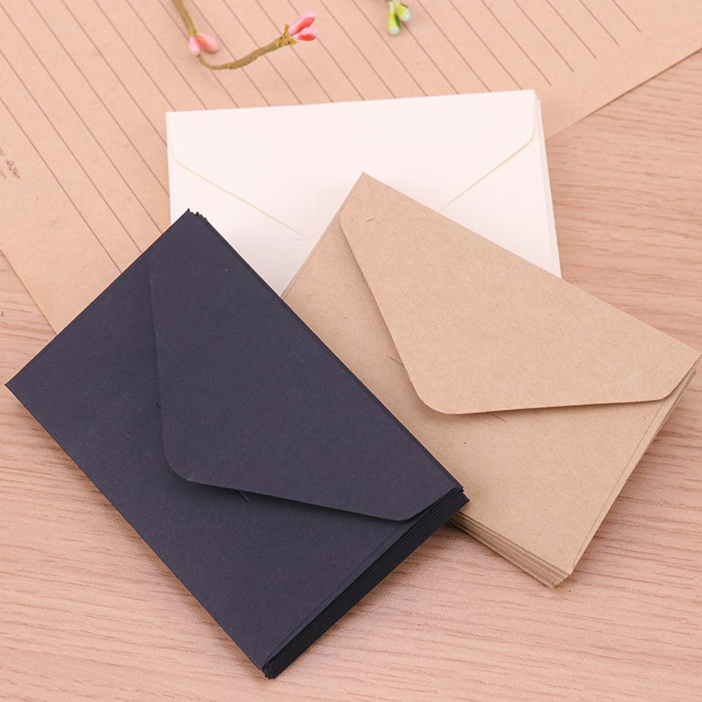 Lanfy Amplop Kertas Pernikahan 20 Pcs Gaya Eropa Mini Kraft Paper Klasik Kartu Pesan Undangan Amplop