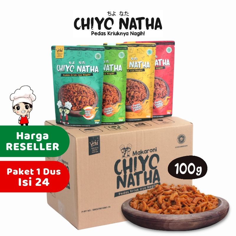 

Paket 1 Dus (isi 24) Makaroni Chiyo Natha 100 gram Makanan Ringan Cemilan Pedas Kriuk