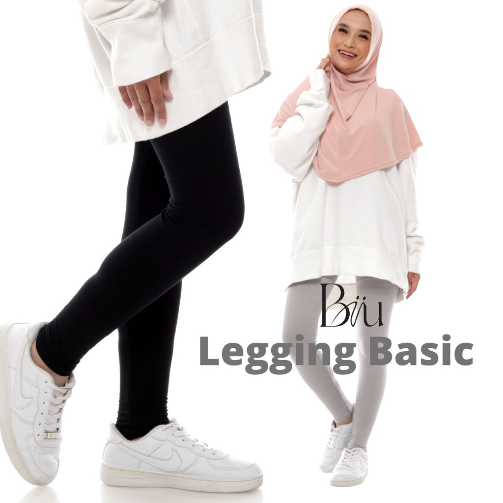 Celana Legging Wanita Kaos Polos Premium Biiu