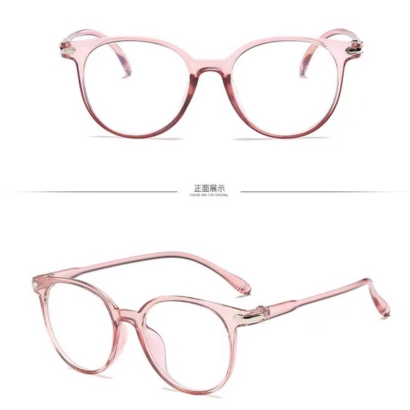 {Barang Tiba Pembayaran}Kacamata  Putaran Wanita Pria Dan Wanita Yang Nyaman-14-6 Pink
