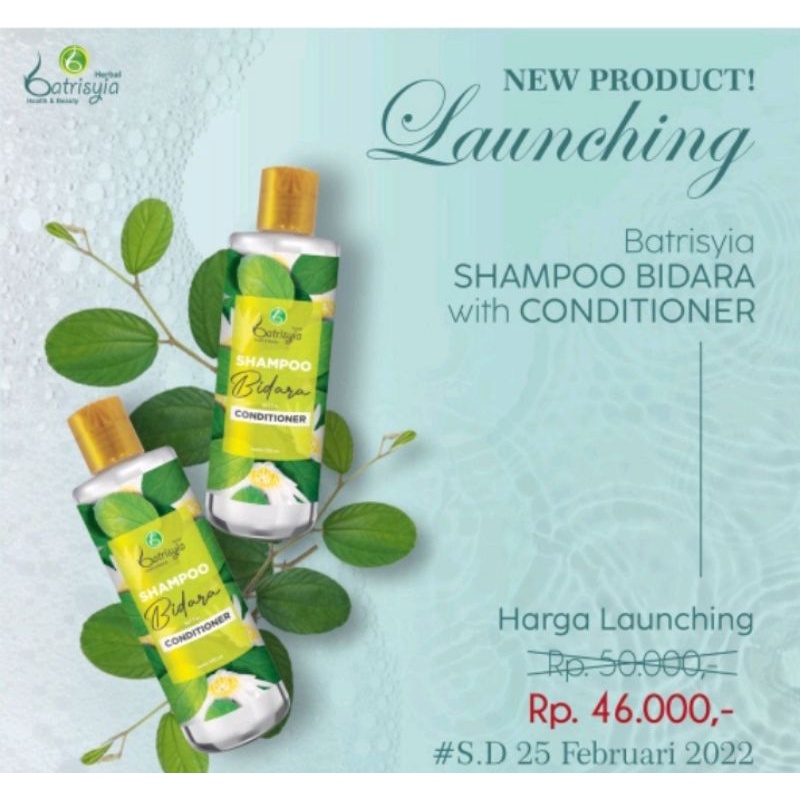 Batrisyia Herbal shampo bidara with Condisioner 250ml untuk perawatan rambut rontok dan berketombe