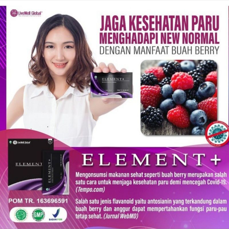 SACHET ELEMENT PLUS ELEMENT+ ANTIOKSIDAN SUPPLEMENT ANTIOXIDANT LWG