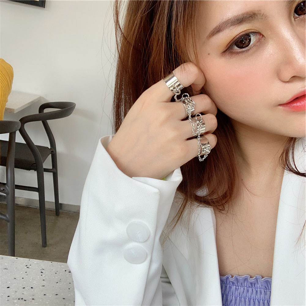 Mxbeauty Cincin Rantai Model Terbuka Dapat Disesuaikan Warna-Warni Gaya Punk Untuk Pesta