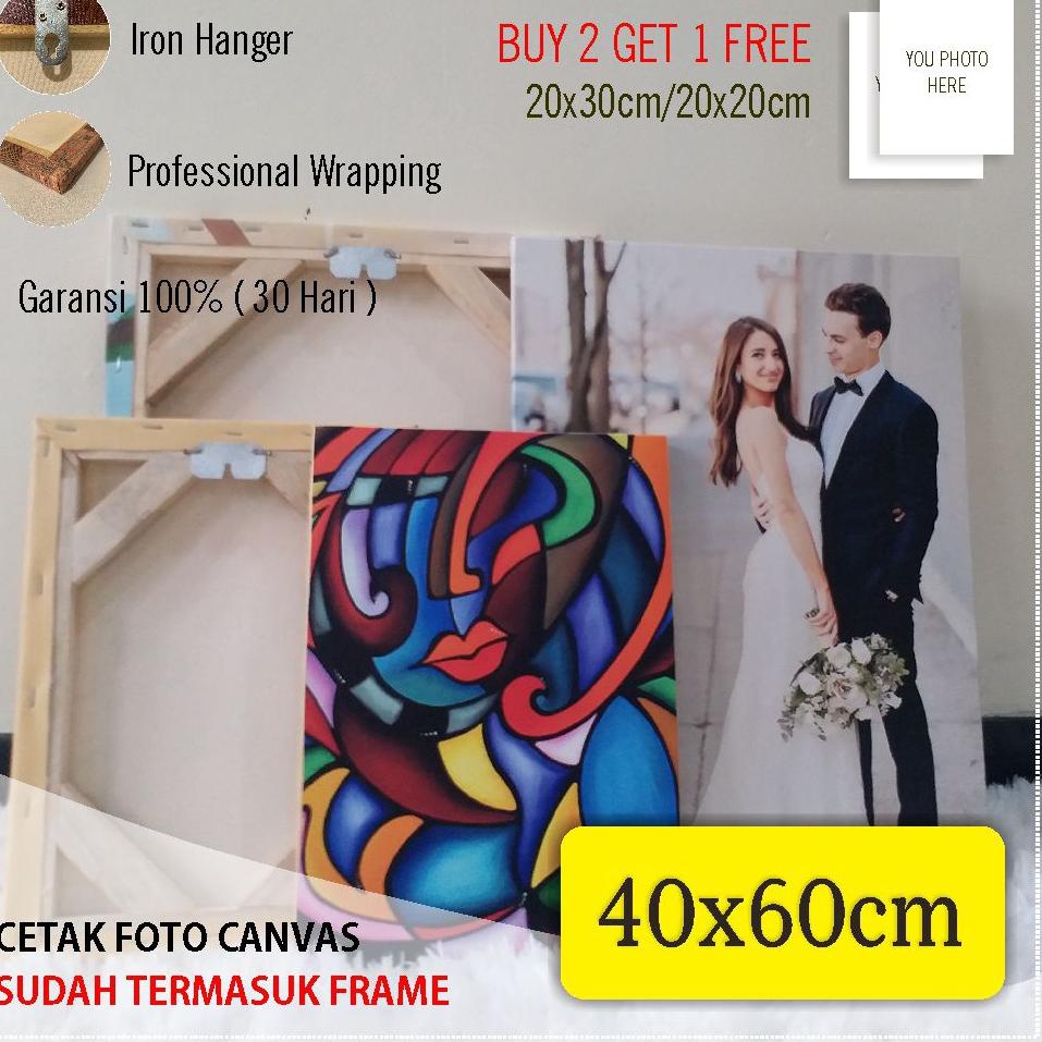Ready Cetak foto kanvas 40x60cm 16R/Canvas photo print + spanram J00