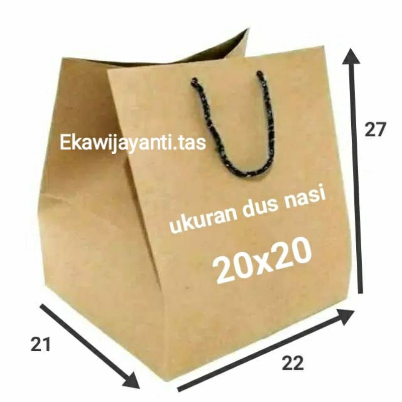 Jual paper bag dus nasi ukuran 20x20 | Shopee Indonesia