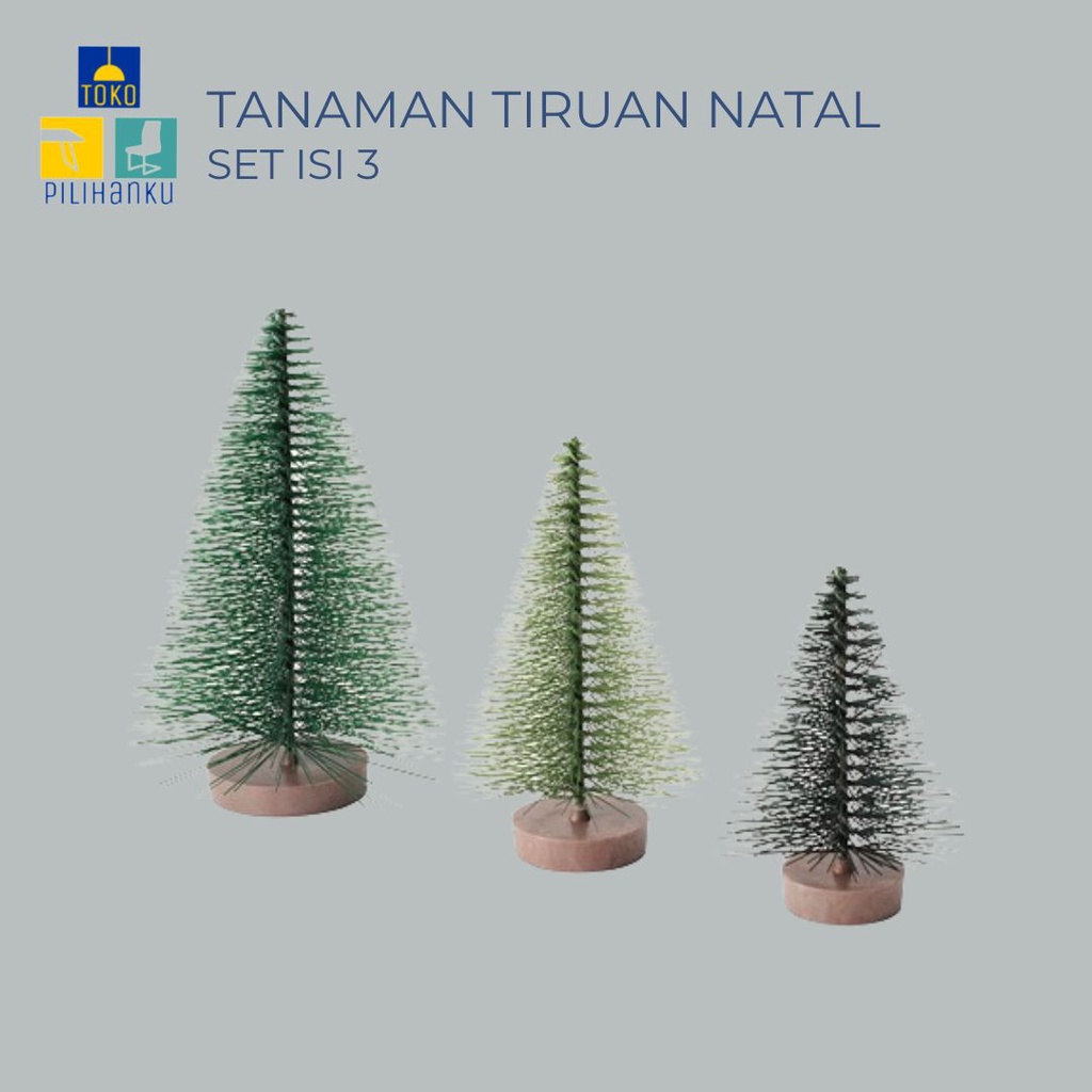 VNTER2021 POHON NATAL SET ISI 3 Hiasan Tanaman Artificial Palsu Dekorasi Meja