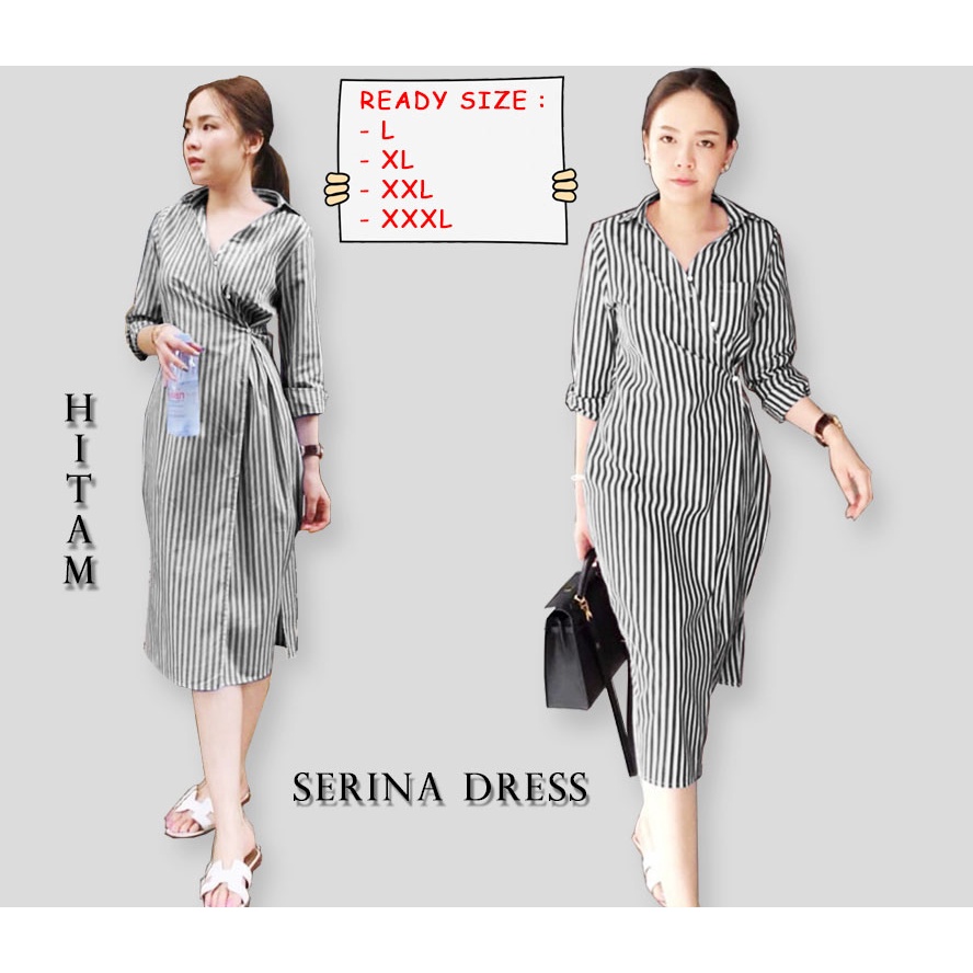 Serina Dress - Central Grosir Fashion (CGF) - Ukuran L-3XL - Matt Katun Yandet