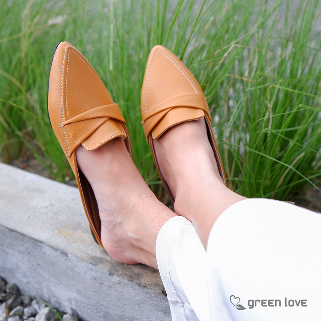 Green Love Slip on Mules DYNAMITE