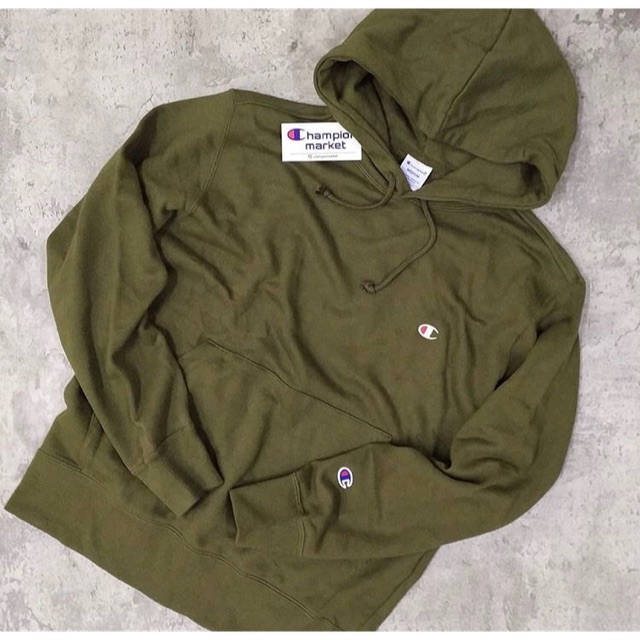 olive green champion windbreaker