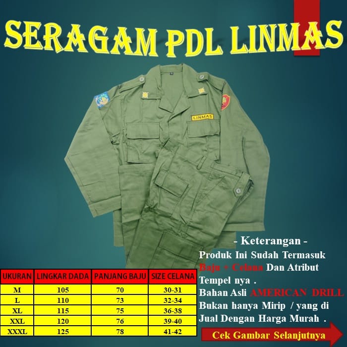 SERAGAM LINMAS SETELAN LINMAS SERAGAM HANSIP MURAH