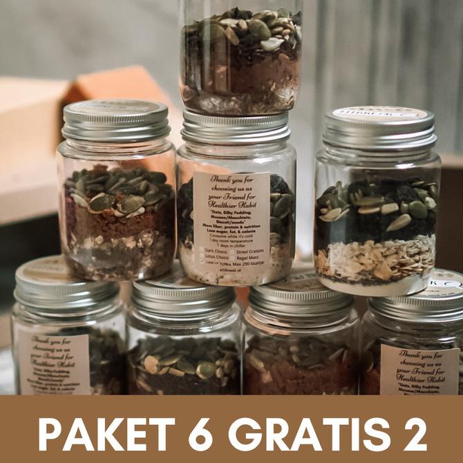 

Diskon DIY Paket Hemat Overnight Oats sarapan Berbagai Rasa Diskon