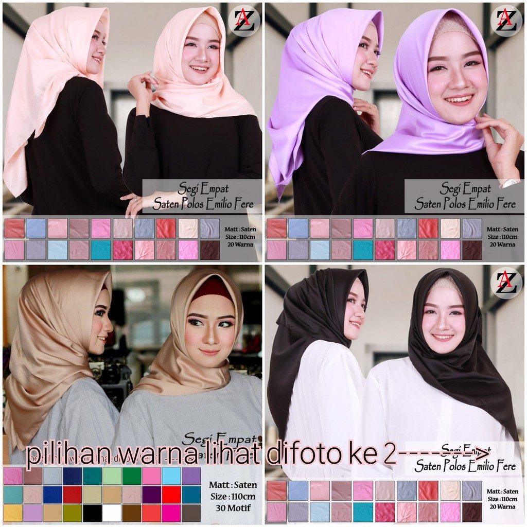 Jilbab Segi Empat Saudia Polos Rawis Part 2 Shopee Indonesia