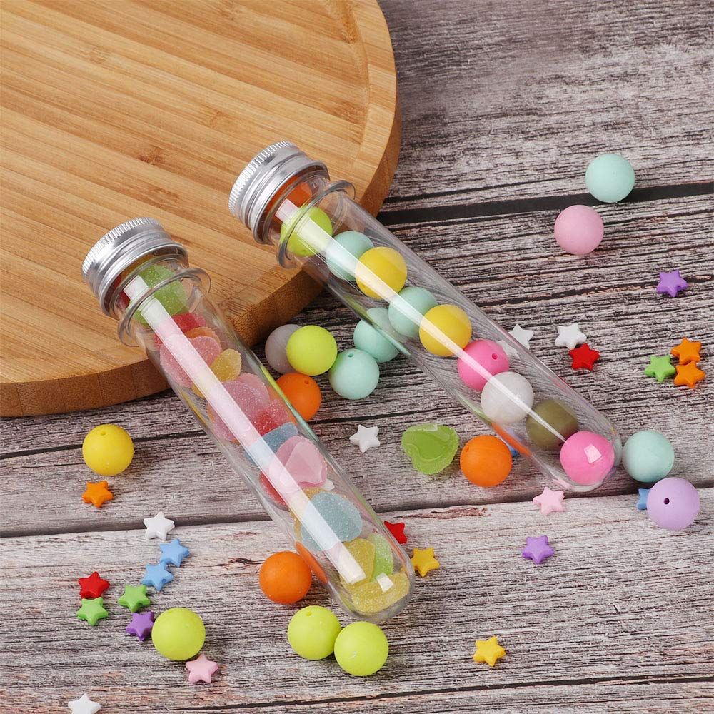 QUINTON Plastic Refillable Bottle Empty Separate Bottling Test Tube Travel Aluminum Caps High Quality Cosmetic Bottle Bath Salts Vial