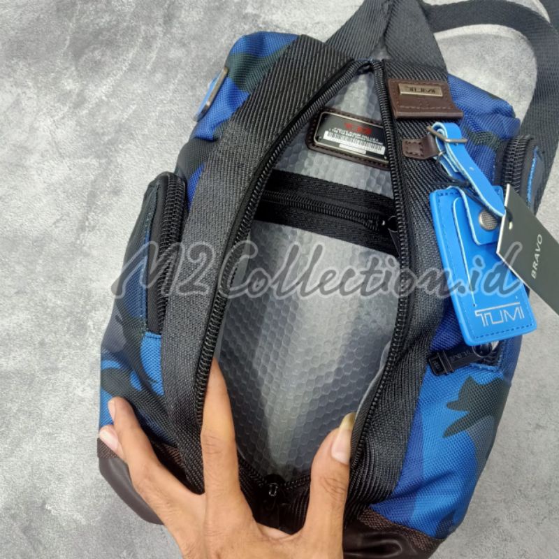 New Slingbag Tumi Saratoga Camo Blue Bodybag Tas Selempang Mirror Quality