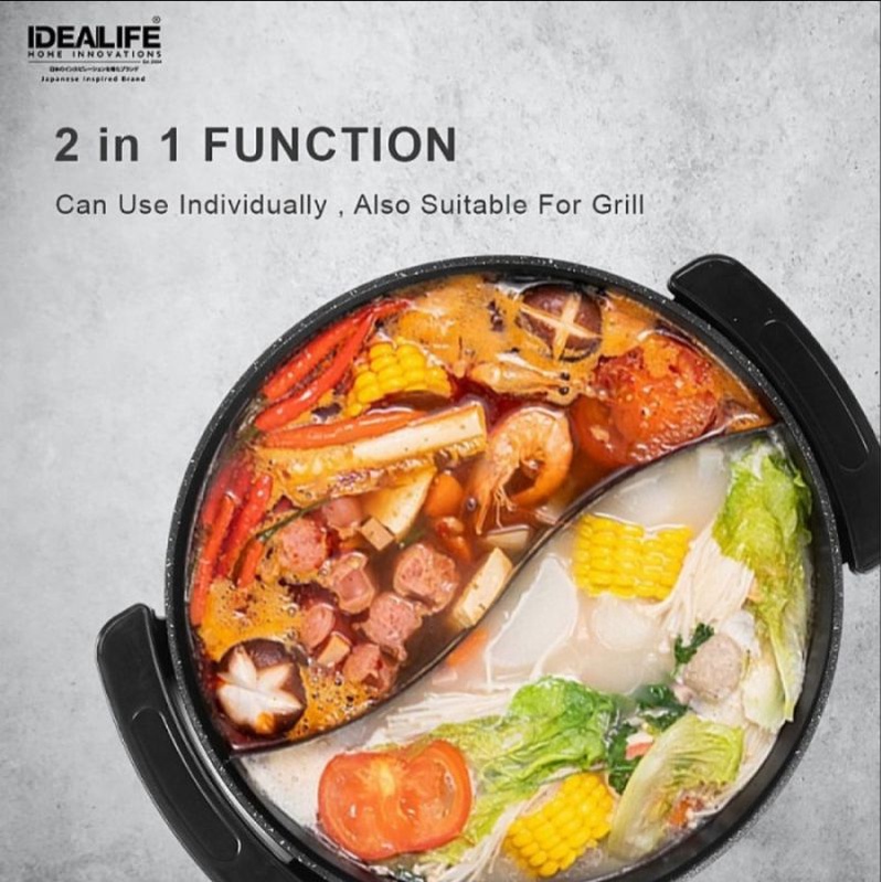 Electric Grill / Shabu IDEALIFE - Panci Shabu Shabu Listrik IL 116A