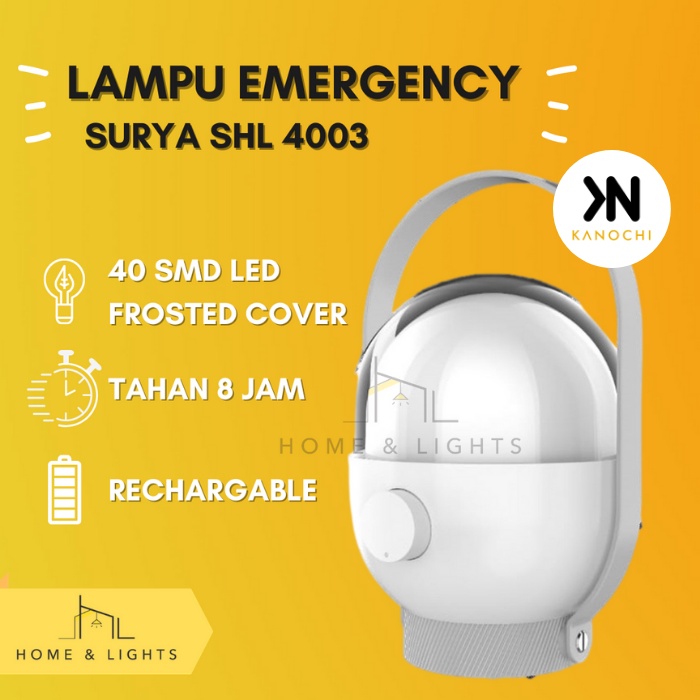 Lampu Emergency Dimmer Dome Surya SHL L4003 Frosted 40 SMD LED