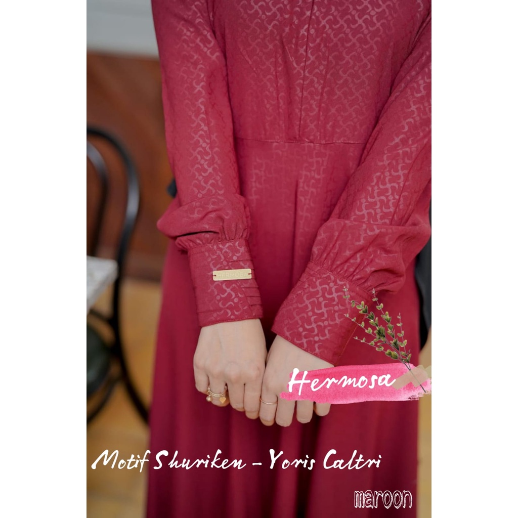 [Gamis Hermosa] Gamis shuriken hermosa marun/gamis marun murah/gamis hermosa marun/gamis shuriken ma
