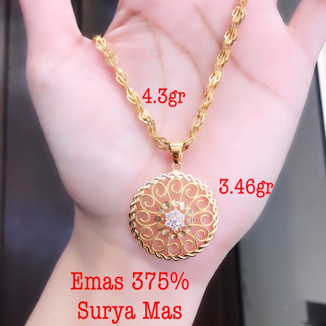 Kalung dan liontin emas 375%