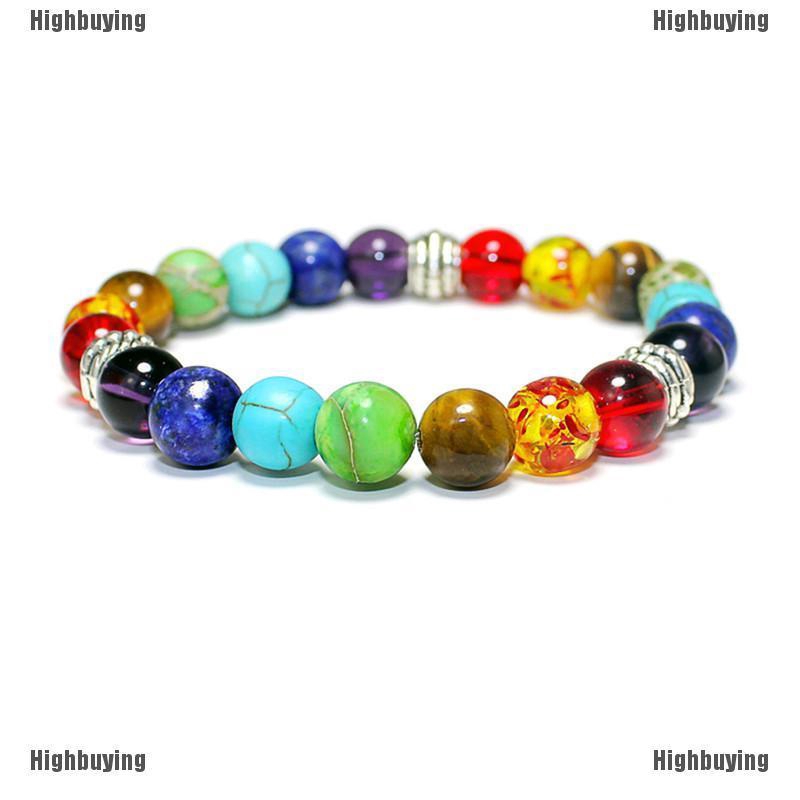 Gelang Manik-Manik Batu Alam 7 Chakra Healing Balance