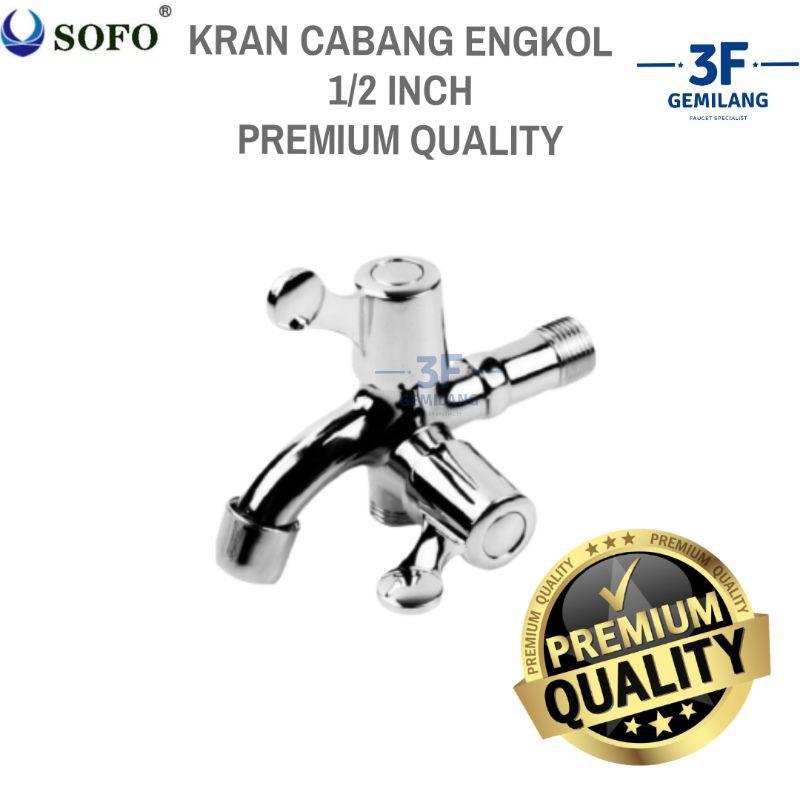 Sofo - Kran Shower CABANG CHROME ELEGAN 1/2 INCH PREMIUM QUALITY