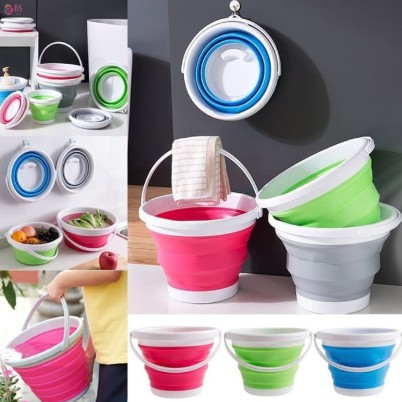 [ACC] Baskom Ember Lipat 5L dan 10L Lipat Silikon Portable Travel Camping Mancing