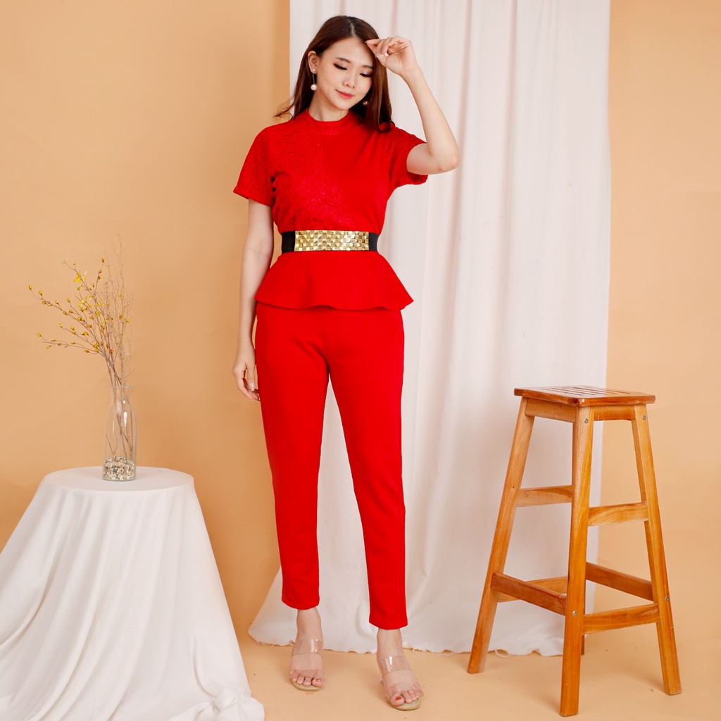 #fashion wanita #053 , STELAN SCUBA IMPORT PREMIUM KOMBINASI BRUKAT GLITER FREE BELT