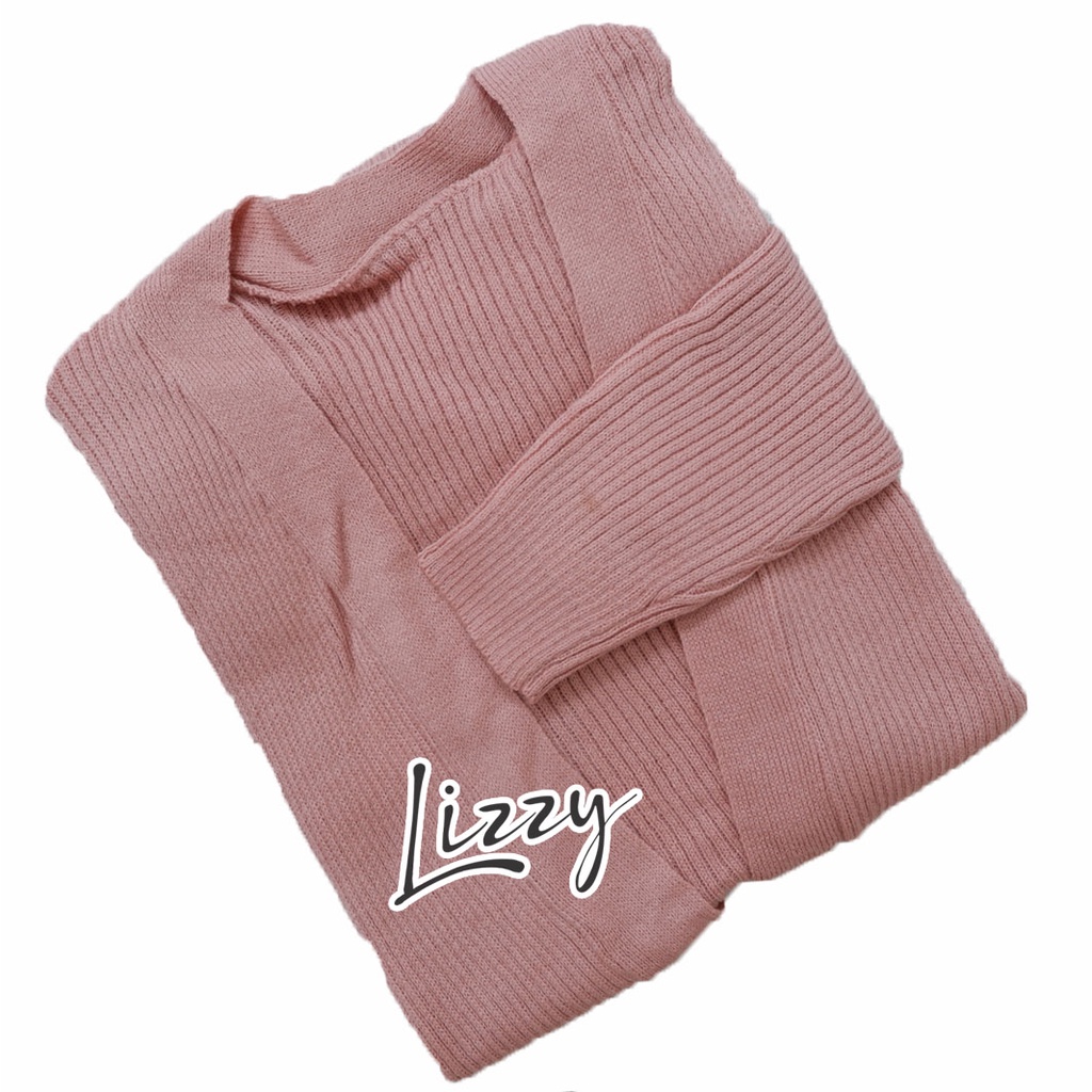 Lizzy - LONG CARDIGAN BELLE PREMIUM-dusty pink