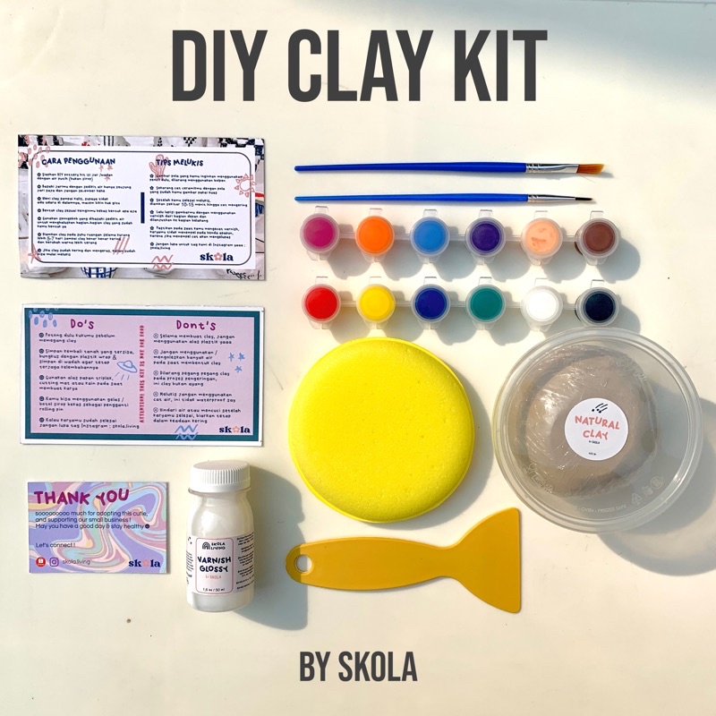 Jual DIY Pottery Kit DIY Clay Kit Fullset Handmade Handbuilt Clay