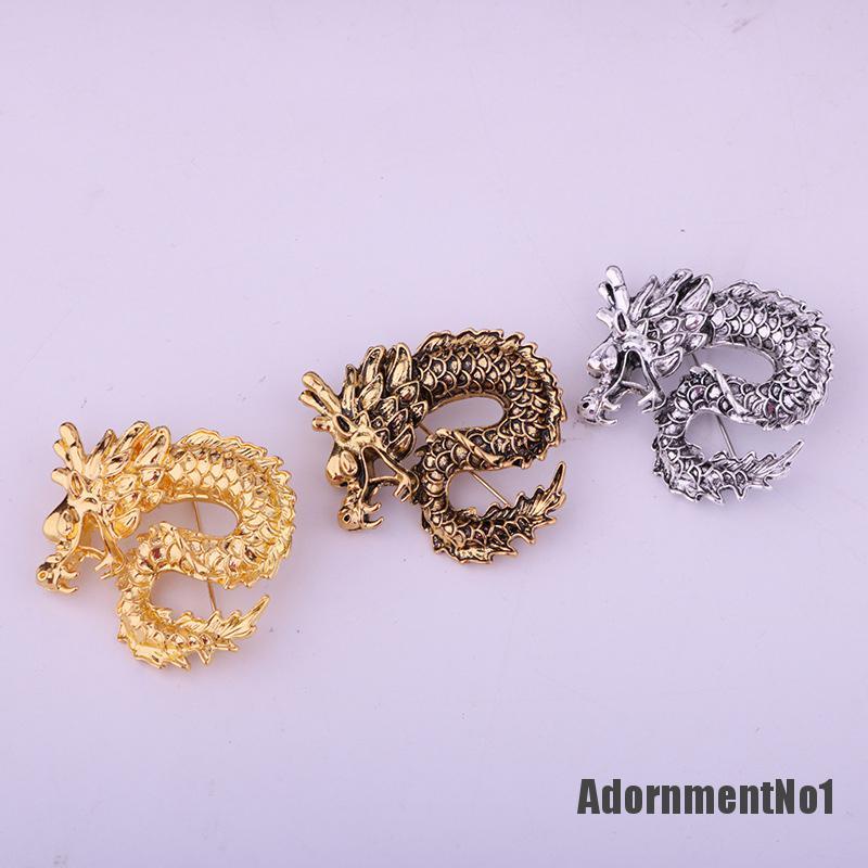 (Adornmentno1) Bros / Pin Desain Naga Gaya Vintage Untuk Pria / Wanita