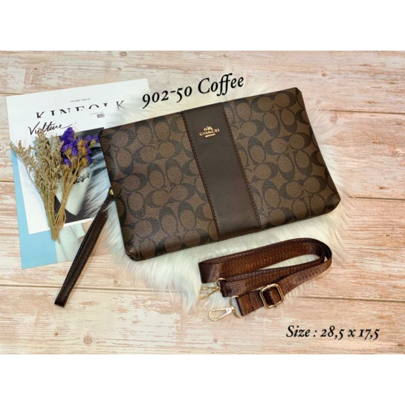 HANDBAGS CLUTCH NEW COACH WP 902 - 50 COFFE IMPORTTT SEMPREM