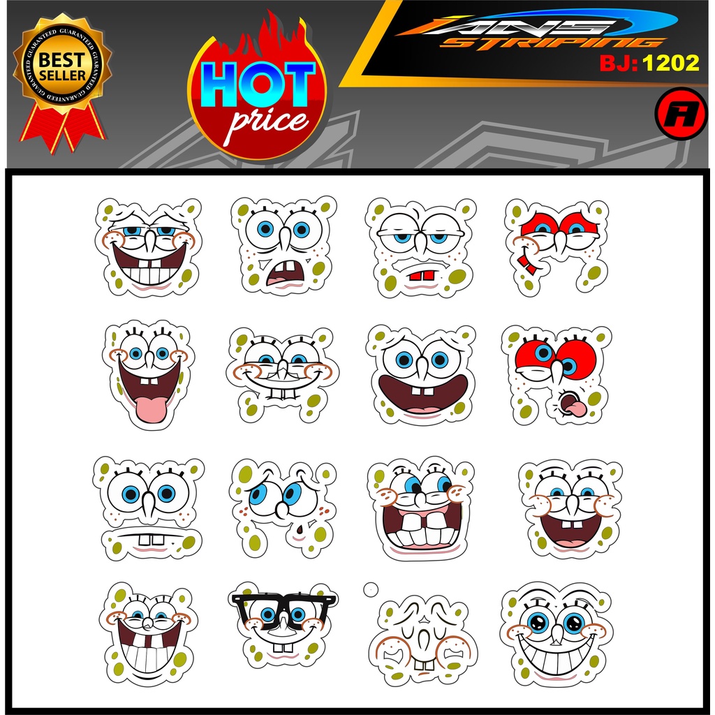 STICKER PACK SPONGEBOB LUCU / STICKER KULKAS LAPTOP HP KACA / STIKER AESTHETIC