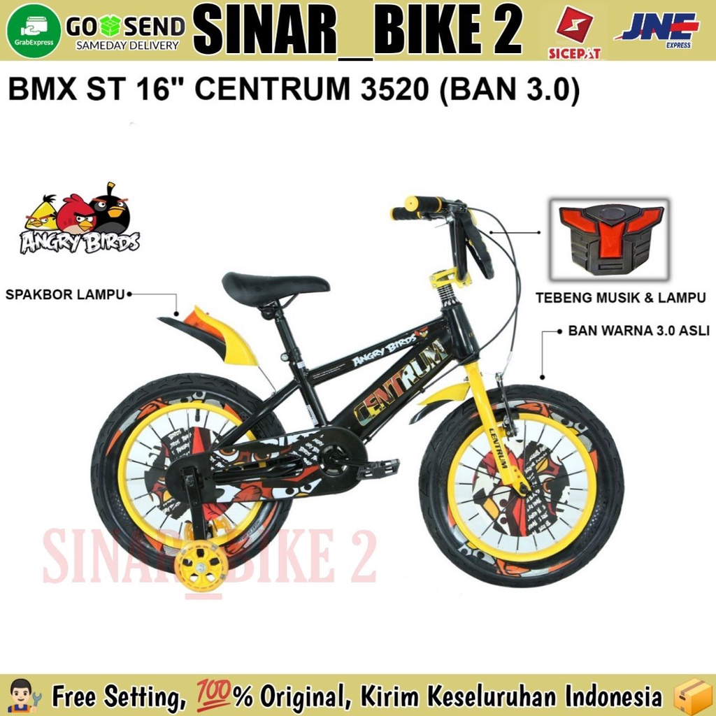 Sepeda BMX Anak Laki 12 16 18 Inch BMX CENTRUM CT-3520-2 Edisi Angry Bird