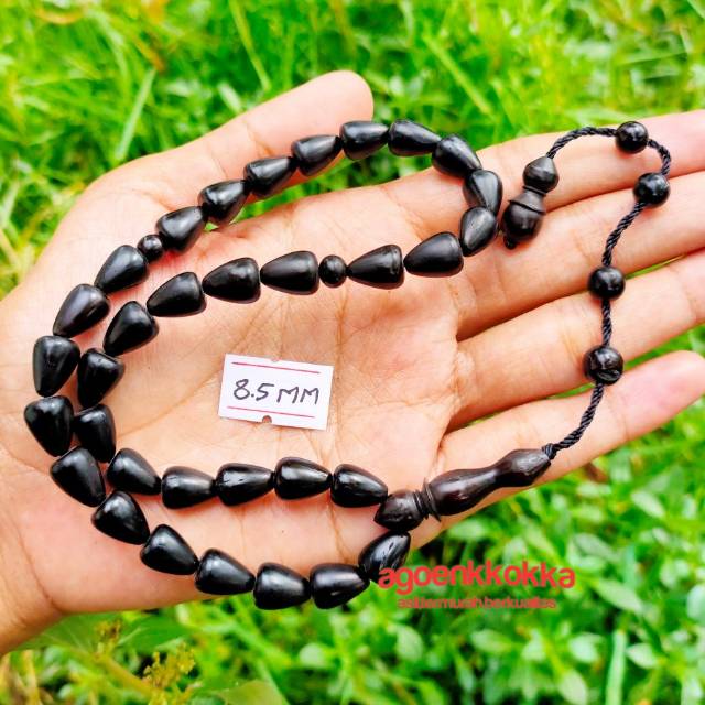 tasbih 33 kokka kaukah tetes air hitam 8,5 mm