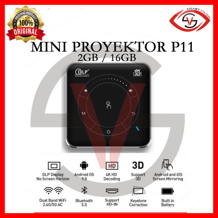 PICO P11 DLP MINI SMART PROJECTOR ANDROID 9 2GB/16GB AIRPLAY MIRACAST