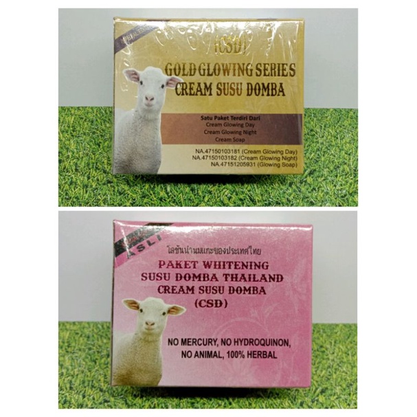 Paket Whitening Cream Susu Domba Thailand 15 gr // csd mini pink &amp; Gold