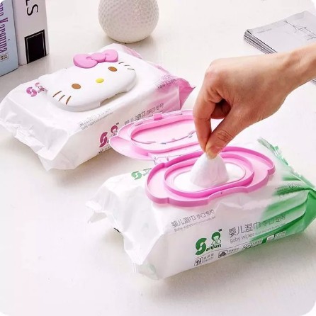 TUTUP TISU BASAH - Reusable Wet Wipes Cover Bayi Model Polos &amp; Karakter Wet tissue Cover