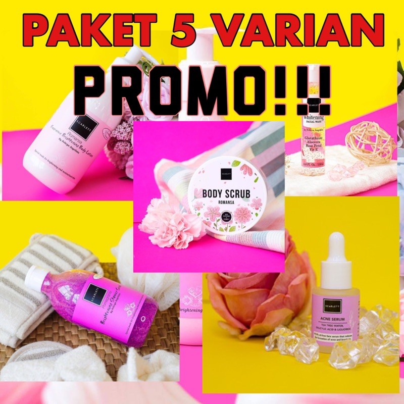 (COD) Paket 5 Varian Scarlett Whitening by Felicya Angelica Original