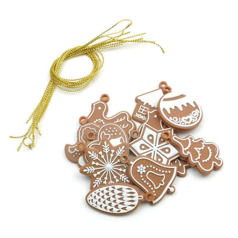 11pcs / Set Liontin Desain Gingerbread Man Untuk Dekorasi Pohon Natal