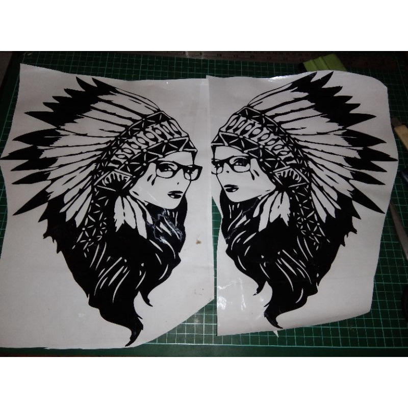 stiker apache bali dayak indian