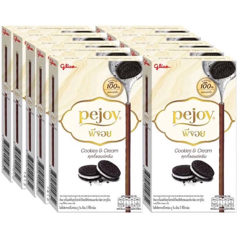 glico pejoy cookies &amp;cream 37 gr