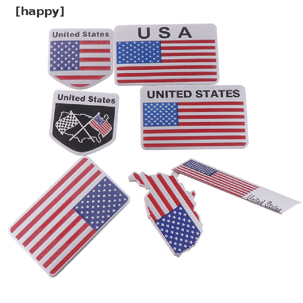 Ha 1pc Stiker Emblem Logo Bendera Amerika Bahan Alloy Untuk Dekorasi Mobilmotor