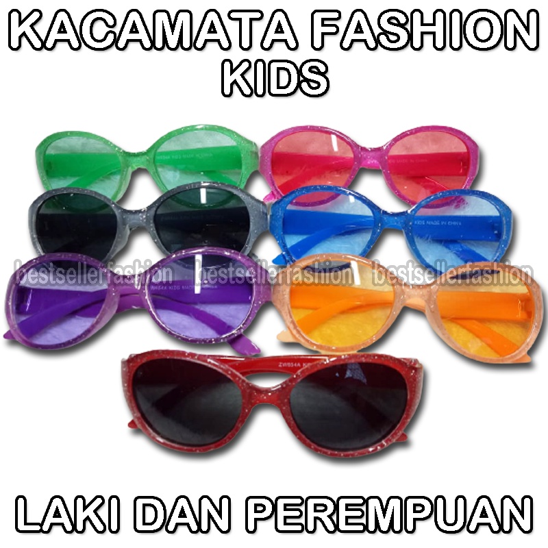 NEW TREND Kacamata Fashion Anak anak Frame Oval Gliter Mewah Lucu Kacamta Hitam Gaya Anak Perempuan Laki laki Kacamata Transparan Multi Warna Kids Sunglasses Unisex